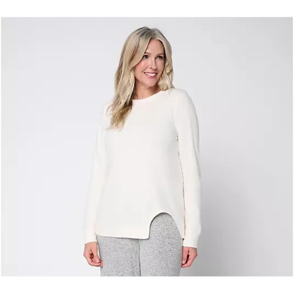 Peace Love World Crew Neck Tunic with Cutout Hem Pristine XXS New